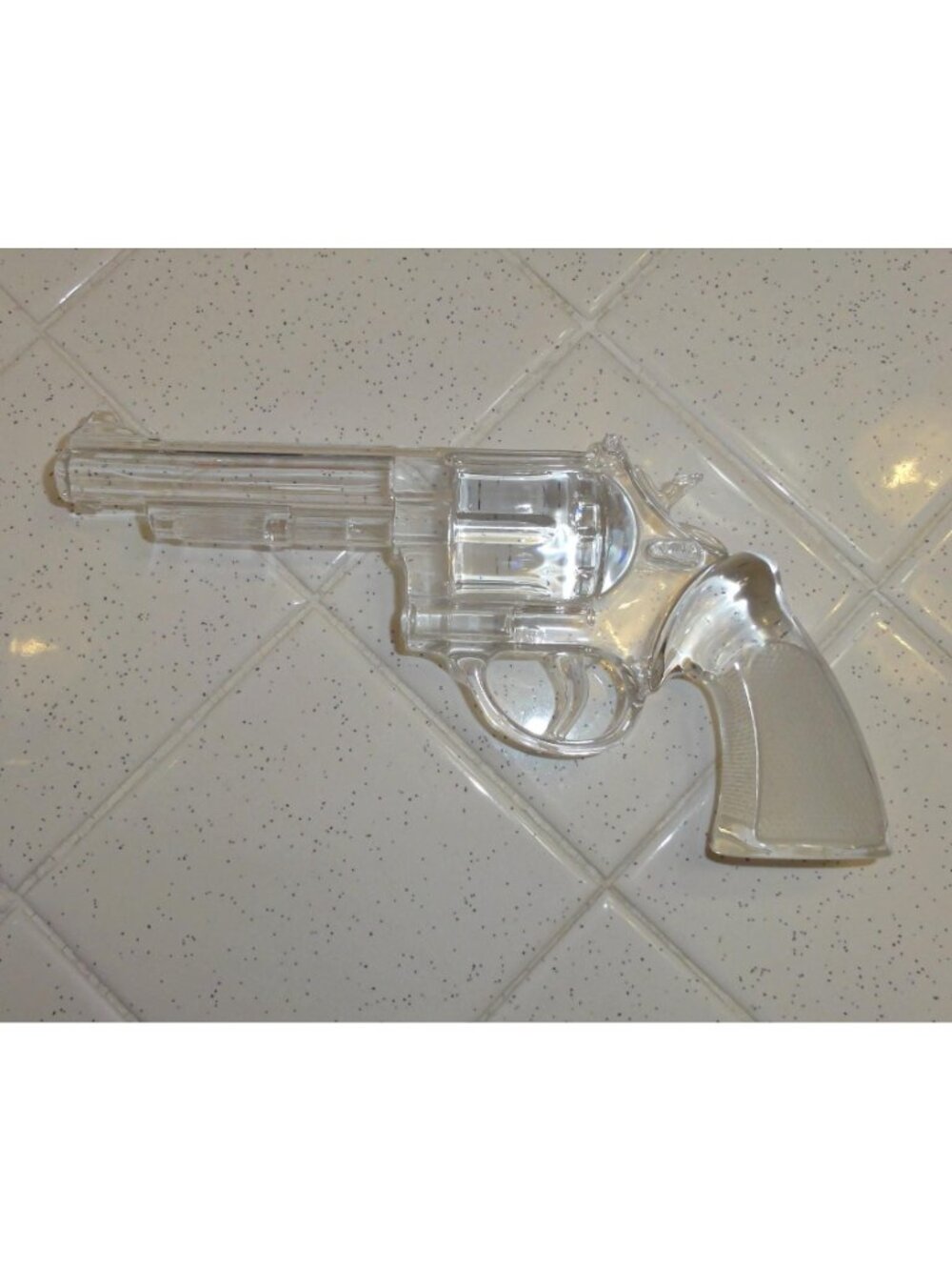 Vintage Crystal 357 Magnum Revolver glass paper weight gun